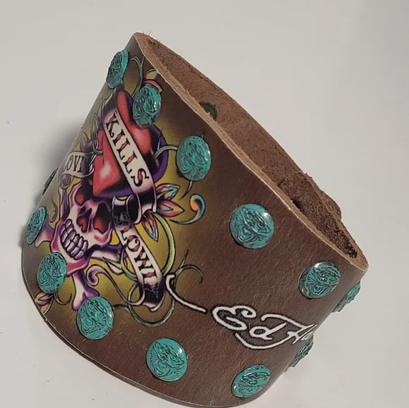 Ed Hard Unisex Genuine Leather Bracelet One Size Fit all. - Picture 1 of 7